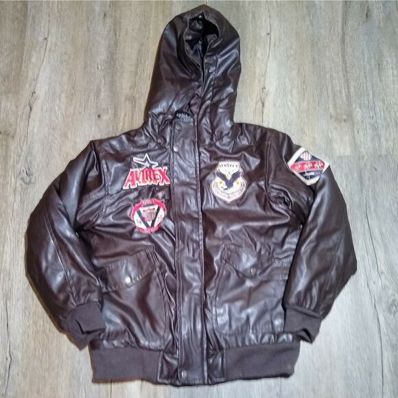 Avirex Airborne Rangers Skyking Patch Hooded Bomber Jacket Youth